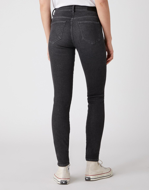 WRANGLER HIGH RISE SKINNY DAMSKIE SPODNIE JEANSOWE BLACK BEAUTY 28 W27HMA95F 112128107