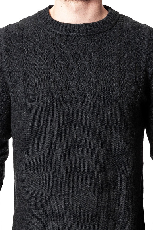 MUSTANG Heavy Knit Jumper Czarny 1006716 4151 