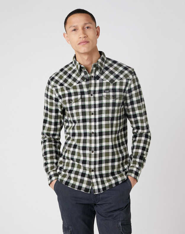 WRANGLER LS WESTERN SHIRT MĘSKA KOSZULA ABSINTHE GREEN W5ADT2XQZ 112130094