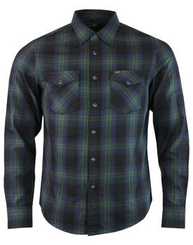 LEE CLEAN WESTERN SHIRT MĘSKA KOSZULA  MATERIAŁOWA W KRATĘ SPRUCE GREEN L644KADT