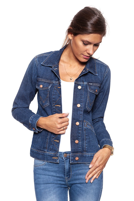DAMSKA KURTKA JEANSOWA WRANGLER HERITAGE JACKET DEEP SEA W405GS12S 112128702