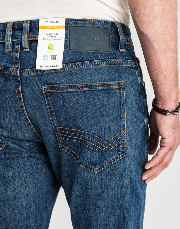 Męskie Spodnie Jeansowe Josh Regular Slim Mid Stone Wash Denim 1047978 10281