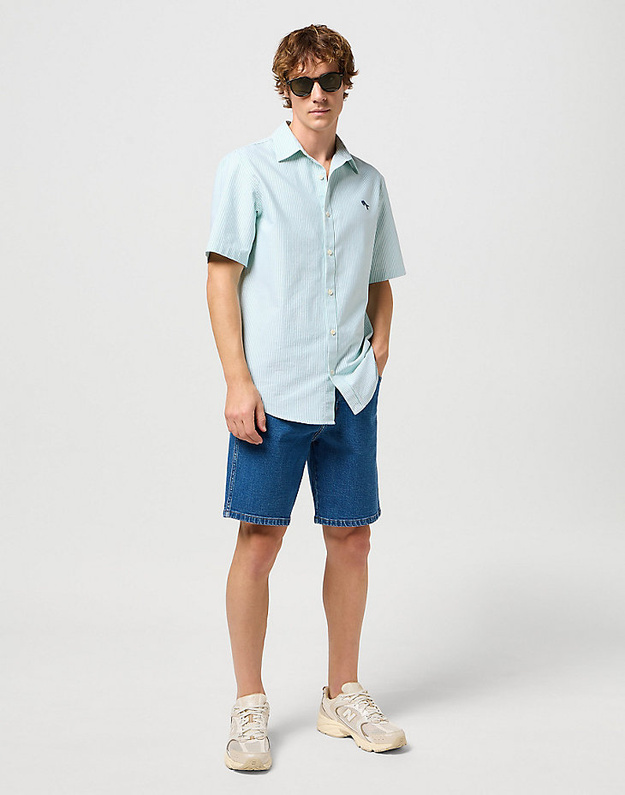WRANGLER FRONTIER SHORT MĘSKIE SZORTY KRÓTKIE SPODENKI JEANSOWE ROCK BED 112350819 W16W017982