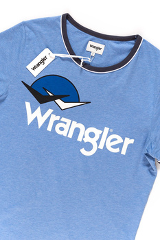 KOSZULKA WRANGLER RINGER LOGO TEE RIVIERA BLUE W7B45FQ7S 112131478