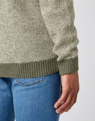 MĘSKI SWETER WRANGLER WOODLAND MARL IVY GREEN W8C4QYXIX 112141664