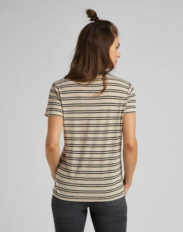 DAMSKI T-SHIRT LEE V NECK TEE SHARK BONE L41JPCOZ 112109030
