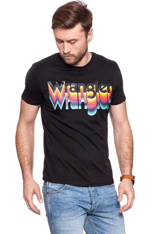 KOSZULKA WRANGLER LOGO TEE BLACK W7B62FQ01 112131516