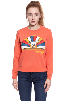 BLUZA WRANGLER DAMSKA REGULAR SWEAT GLOW ORANGE W6077HQ48 112130440