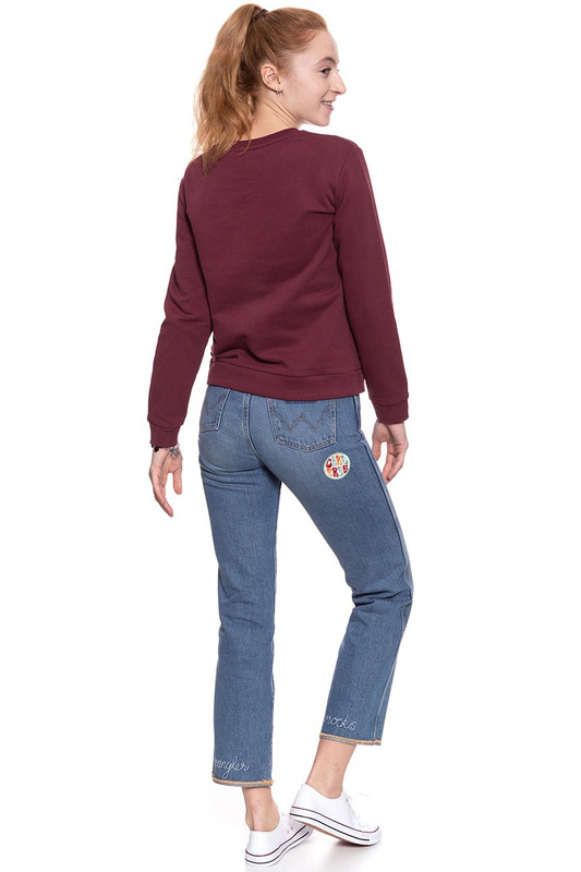 BLUZA LEE DAMSKA LOGO SWS MAROON L53PJSKQ 112112459