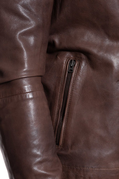 KURTKA SKÓRZANA WRANGLER WESTERN BIKER CHOCOLATE BROWN W4762ZAVM 112129047