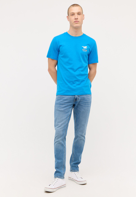 MĘSKA KOSZULKA MUSTANG Austin T-shirt LOGO French Blue 1015068 5177