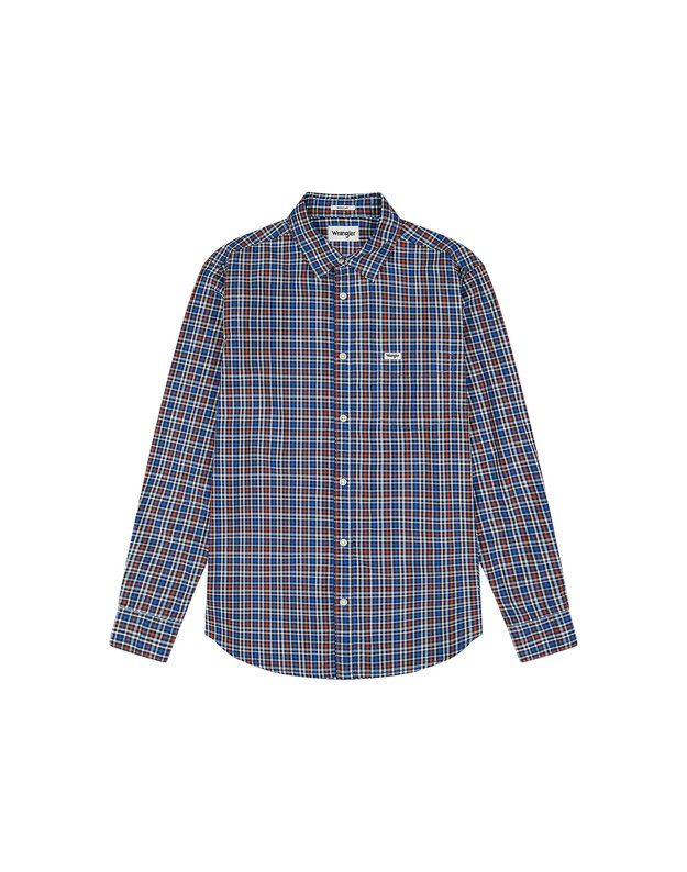 MESKA KOSZULA WRANGLER 1 PKT POPLIN SHIRT DARK BLUE 112371403