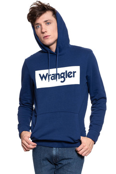 BLUZA WRANGLER LOGO HOODIE BLUE DEPTHS W641HYXJY 112130474