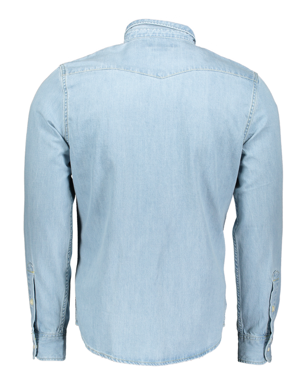 LEE WESTERN SHIRT MĘSKA KOSZULA JEANSOWA Z DŁUGIM RĘKAWEM LOGO HEATHER BLUE L643PLLI 112115421