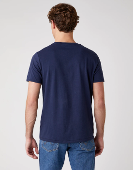 MĘSKI T-SHIRT WRANGLER SS SIGN OFF TEE NAVY W7C07D335 112131601
