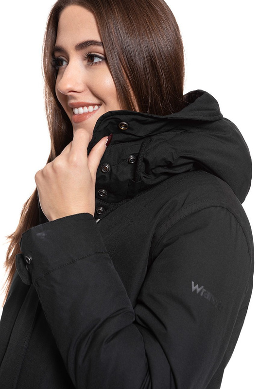 DAMSKA KURTKA ZIMOWA WRANGLER LONG PARKA BLACK W4N3V4100 112129163