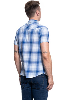 MĘSKA KOSZULA WRANGLER SS WESTERN SHIRT SURF BLUE W5J0ORX6U 112130154