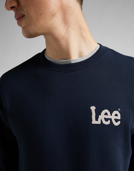 LEE WOBBLY SWS MĘSKA BLUZA KLASYCZNA LOGO NAVY L81MSP35 112145599