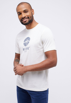 MĘSKA KOSZULKA MUSTANG Austin T-shirt NADRUK Whisper White 1014951 2013