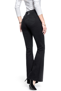 SPODNIE DAMSKIE LEE SUPER HIGH FLARE BLACK LUSH L30FEOLC 112106423