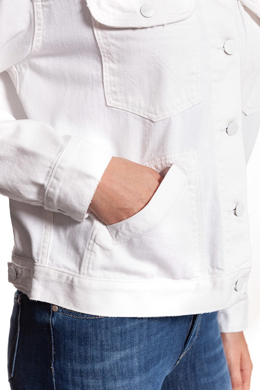 DAMSKA KURTKA JEANSOWA WRANGLER RETRO JACKET WHITE DAMAGED W415DM12Q 112128781