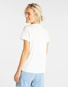 LEE PRIDE V-NECK TEE DAMSKI T-SHIRT KOSZULKA WHITE CANVAS L40BWMRR 112108489