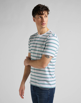 LEE STRIPE TEE MĘSKI T-SHIRT KOSZULKA MINT BLUE L63UPYUD 112145339