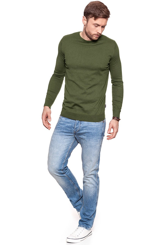 MĘSKI SWETER WRANGLER CREW NECK KNIT IVY GREEN W8538Q8IX 112132237