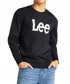 LEE BASIC CREW LOGO SWS MĘSKA BLUZA NADRUK MIDNIGHT NAVY L80XTJMA 112121583