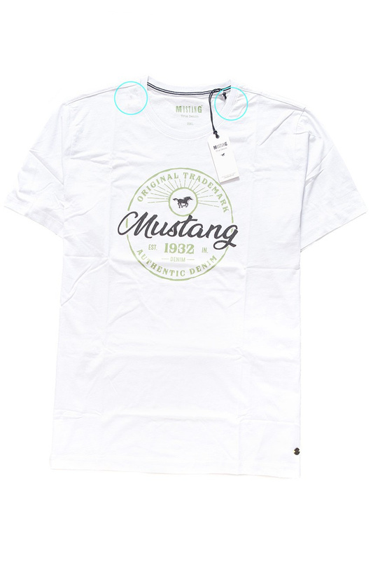 MUSTANG T SHIRT Logo Crack Tee general White 1007613 2045