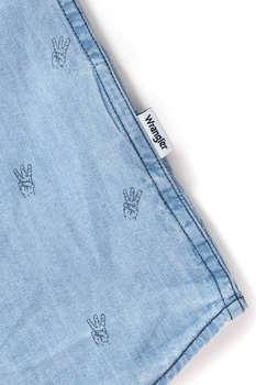 KOSZULA JEANSOWA MĘSKA WRANGLER LS 1PKT BUTTON DOWN INDIA INK W58835PKE 112129614