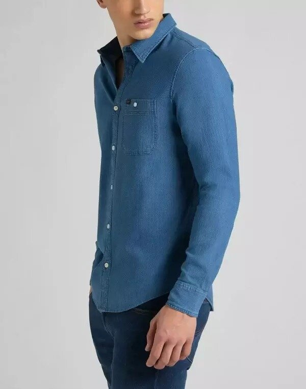 LEE LEESURE SHIRT MĘSKA KOSZULA MATERIAŁOWA WASHED BLUE L66NCCLR 112145377