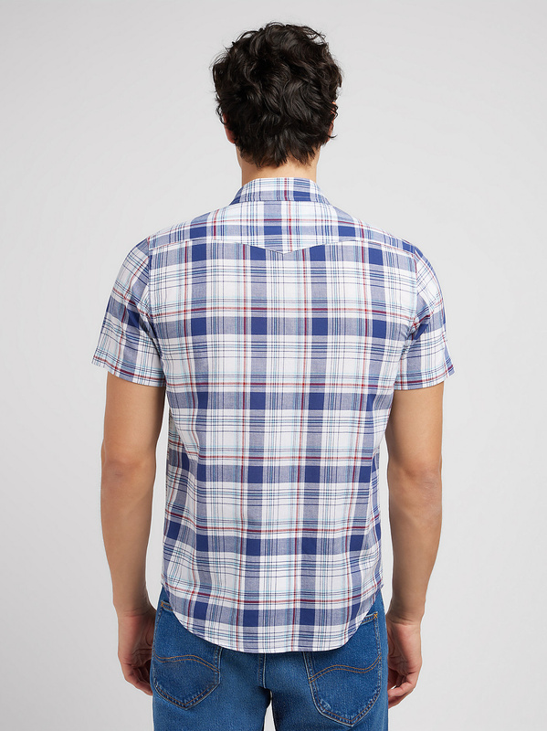 LEE MĘSKA KOSZULA LEE SS WESTERN SHIRT MEDIEVAL BLUE 112349936