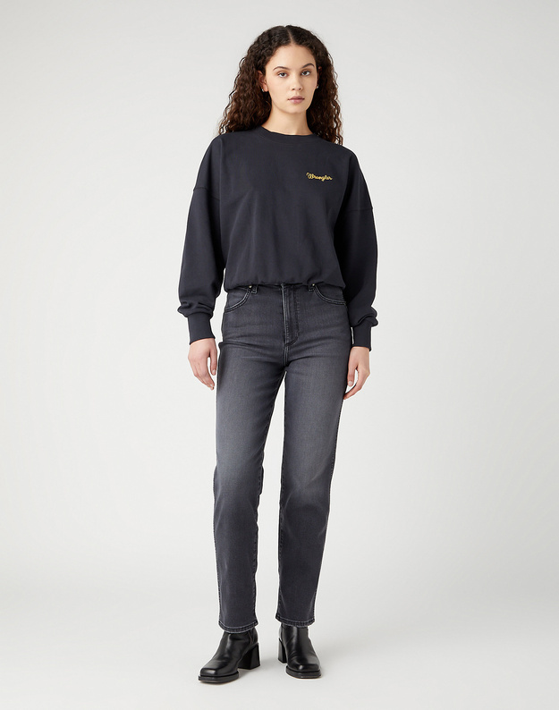 DAMSKA BLUZA WRANGLER RELAXED SWEATSHIRT FADED BLACK 112343708