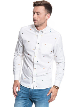 KOSZULA MĘSKA WRANGLER LS 1PKT BUTTON DOWN REAL WHITE W5A3BMXW1 112130026