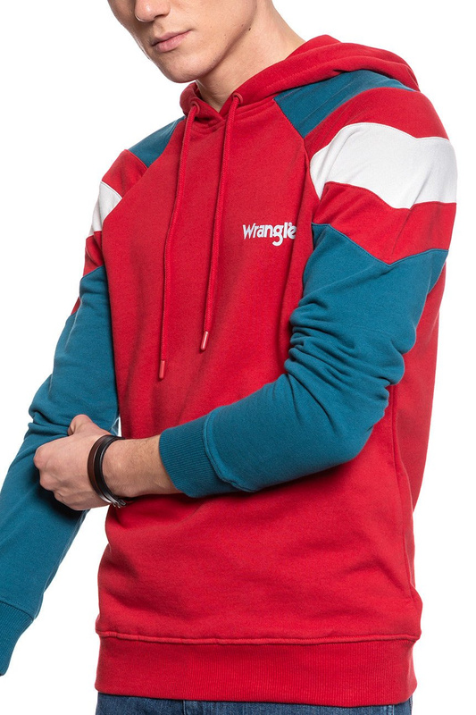 BLUZA WRANGLER CUT&SEW HOODIE RED W6A7JFX47 112130667