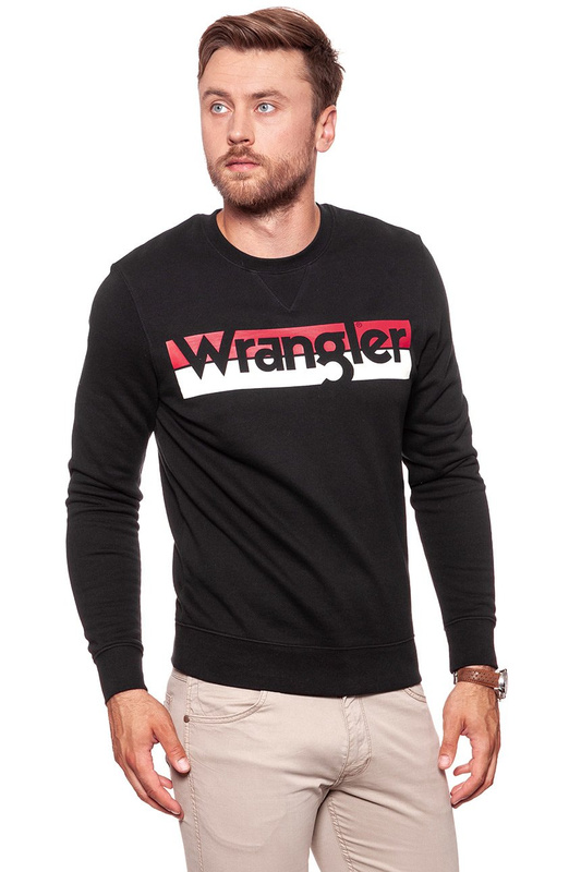 WRANGLER BLUZA LOGO CREW BLACK W6532HY01 112130513