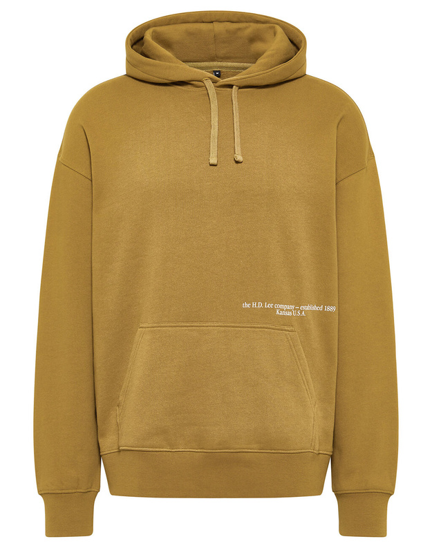 LEE LOGO LOOSE HOODIE MĘSKA BLUZA Z KAPTUREM NIEROZPINANA NADRUK AMMONITE L84HTJ85 112322634