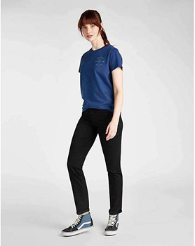 LEE SEASONAL GRAPHIC TEE DAMSKI T-SHIRT KOSZULKA NADRUK REGULAR FIT WASHED BLUE L41OFELR 112109108