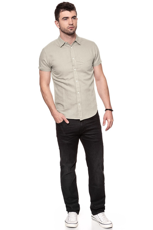 KOSZULA MĘSKA KRÓTKI RĘKAW WRANGLER SS 1PKT SHIRT PLAZA TAUPE W5860LOU5 112129512