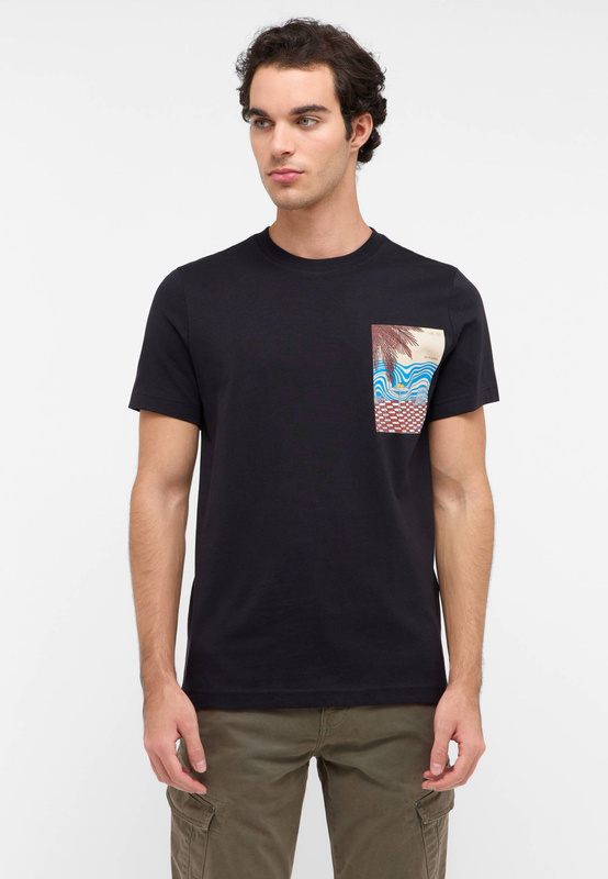 Męski T-Shirt Mustang Style Austin Jet Black 1016270 4188