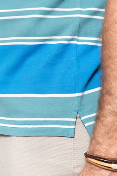 KOSZULKA POLO LEE STRIPED POLO REGULAR FIT DIPPED BLUE L60ZWXLA 112113667