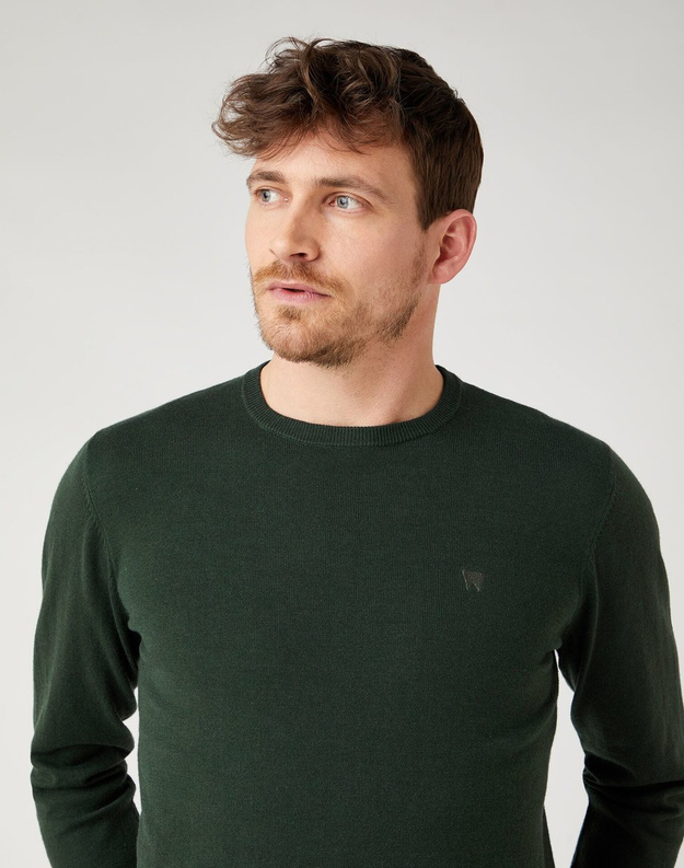 WRANGLER CREW KNIT MĘSKI SWETER KLASYCZNY DEEP FOREST W8A02PG08 112141655