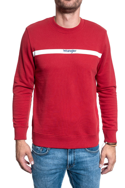 BLUZA MĘSKA WRANGLER STRIPE LOGO SWEAT RED W6A5HYX47 112130663
