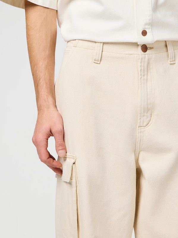 MESKIE SPODNIE WRANGLER CJ LOOSE CARGO ECRU 112362500