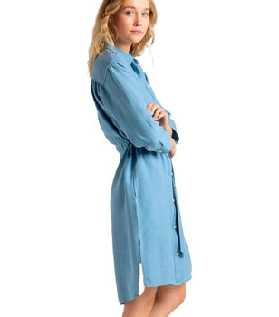 LEE LONG DENIM DRESS REGULAR FIT DAMSKA SUKIENKA FADED BLUE L50YGIOF 112111445