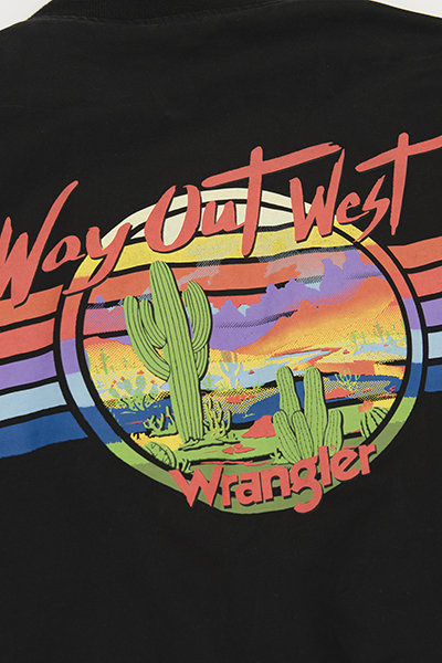 WRANGLER GRAPHIC BOMBER MĘSKA KURTKA PRZEJŚCIOWA FADED BLACK W4767VYV6 112129052