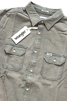 WRANGLER LS 2PKT FLAP SHIRT MONUMENT GREY W59825MU4 112129885
