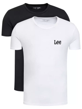 LEE TWIN PACK GRAPHIC DWUPAK MĘSKI T-SHIRT KOSZUKA LOGO BLACK WHITE L65RAIKW 112140524