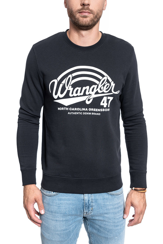 MĘSKA BLUZA WRANGLER LOGO CREW BLUE GRAPHITE W6C0HAX15 112130701